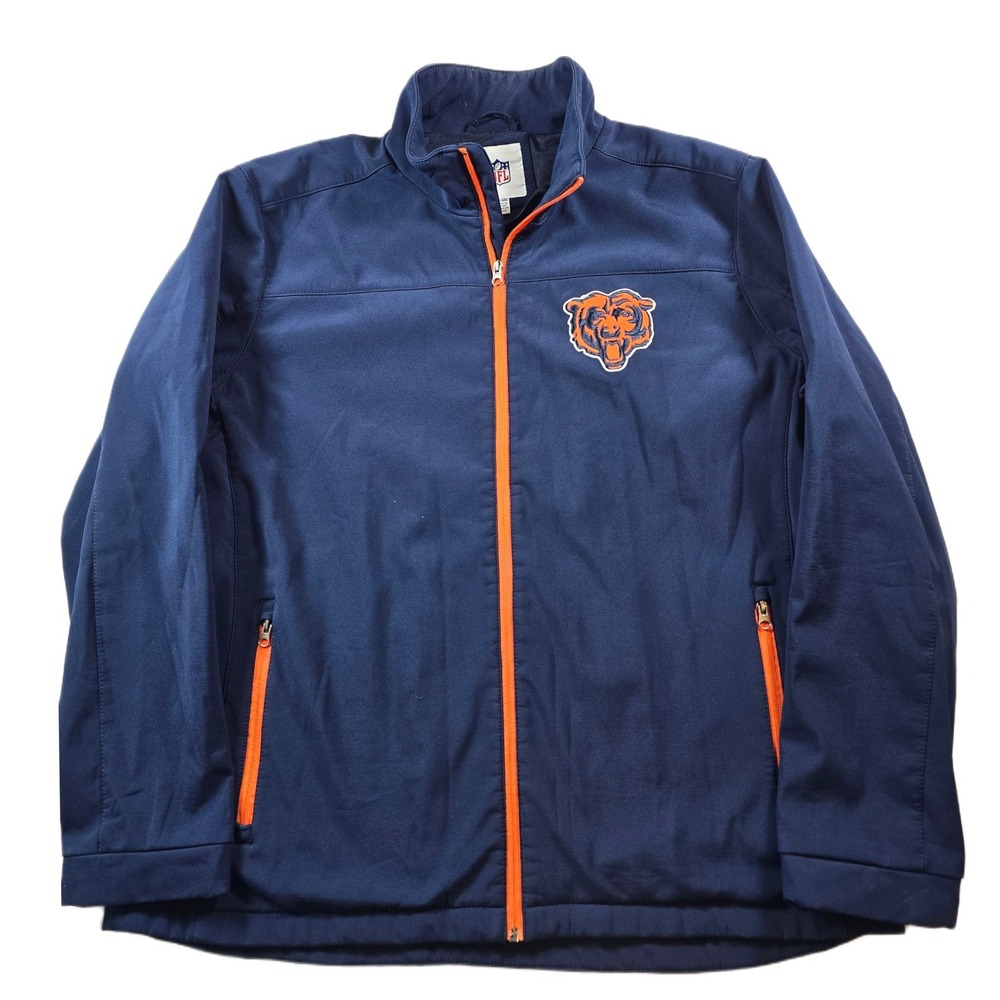 NFL Chicago Bears Jacket Mens 2XL Navy Blue Softshell G-III Zip Windbreaker